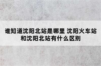 谁知道沈阳北站是哪里 沈阳火车站和沈阳北站有什么区别